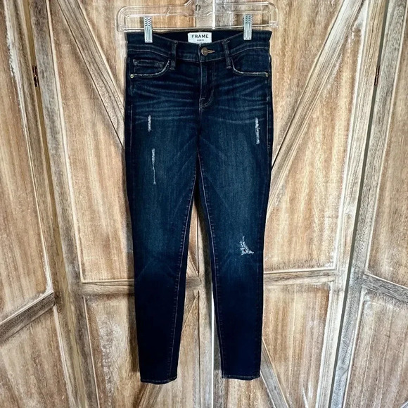 Frame Le Skinny De Jeanne Distressed Jeans - Picture 2 of 8
